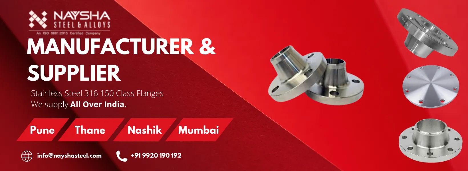 Stainless Steel SS 316 (ASTM A182 F316) 150 Class Flanges banner